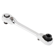 Mini 1/4 Inch Double Ended Quick Socket Ratchet Wrench, 1/4Inch Drive, Screwdriver Bit Tool, Ratchet Handle Included