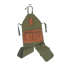 Gardening apron for women with adjustable comfort and multiple pockets military green