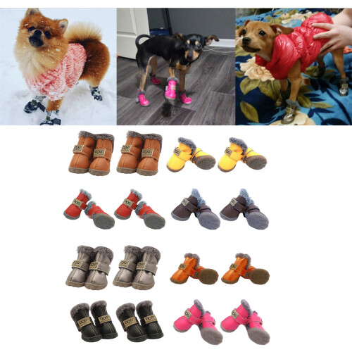 Bottines chaudes pour animaux de compagnie, chaussures-Bleu 4 2