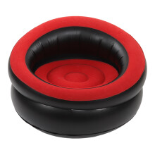 Oppblåsbar stol med hurtigventil, bærbar oppblåsbar sofa med ergonomisk design, flokket og PVC-luftsofa for soverom, stue, kontor, rask oppblåsing