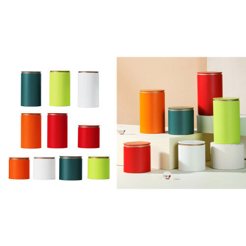 Elegantes Tee-Vorratsglas, robuster Metallbehälter-großes Orange 2