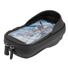 Bolsa impermeável para celular de bicicleta, acessório durável para ciclismo, bolsa frontal para armazenamento de bicicleta com tela sensível ao