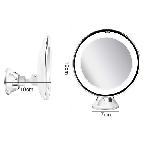 Advanced Lighted 10X Magnifying Mirror, Portable and Rechargeable for Flawless Makeup, Featuring Adjustable Brightness 1