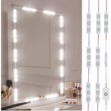 Luci, telecamera, glamour: luci in stile Hollywood con lampadine LED bianche dimmerabili, utilizzo versatile per ogni stanza, dimmer touch
