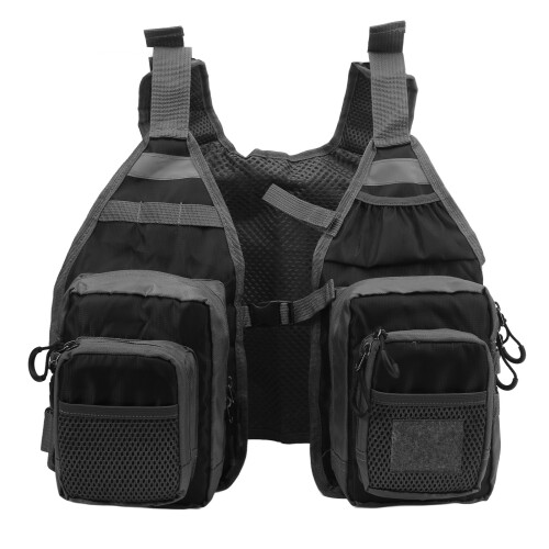 Angelweste, Polyester, schwarz, verstellbarer