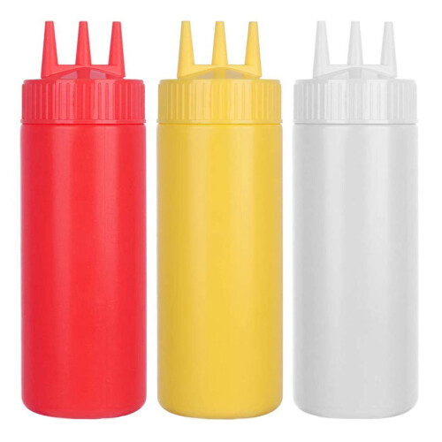 Bouteilles de Sauce à 3 trous, distributeur de-Blanc 360ml 1