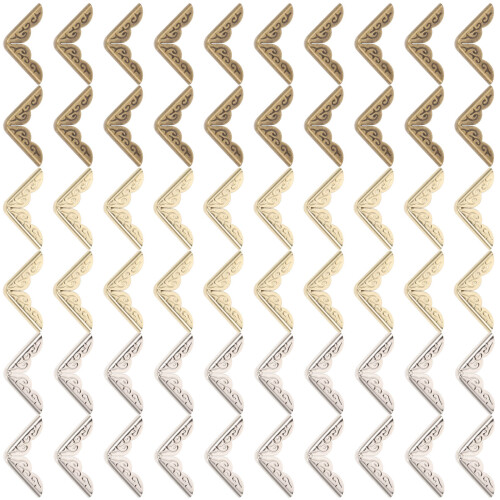 240 Pcs Pocket Corner Protector Metal Antique Accessories 2