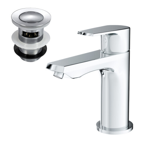 NES Home Nes Home Modern Chrome Basin Mono Mixer Tap with Waste