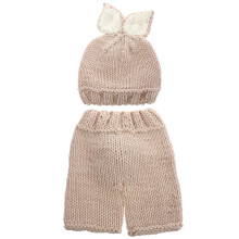 2Pcs Baby Rabbit Wool Knitted Hat And Pants Costume Set
