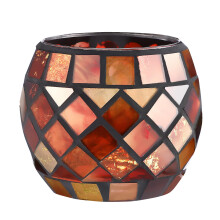 2Pcs Mosaic Glass Tea Light Holder Candlestick For Home Decor Wedding