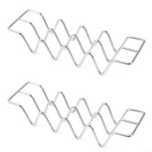 Burrito and taco stand made of stainless steel, 2piece set for an effective presentation of food in restaurants and homes