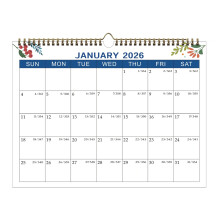 Calendario da parete con gancio per appenderlo e design originale disegnato a mano, panoramica mensile con carta spessa e date giuliane, calendario