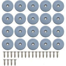Herbruikbare meubelglijders, 22 mm schroefbare meubelglijders met robuust PTFE-teflonmateriaal voor geluidsdemping, vloerbeschermer voor tapijttegels.