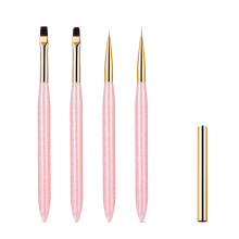 Pinceaux pour Nail Art, 4 pièces, brosse de revêtement pour