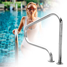 Swimming pool handrail, 304 stainless steel handle, humanized curve structure, grips for indoor and outdoor pools, thickness 1mm Ref: 3795