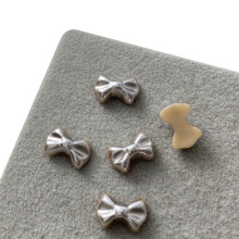 3Pieces Bow Nail Art Decor Rhinestones Press on-Small brown