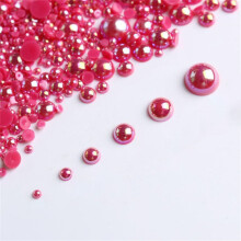 1000Pcs Multi-Sizes DIY Half Round Flat Back-Purple red AB