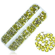 3D Nail Crystal Rhinestones,Flat Back Nail-Phantom gold