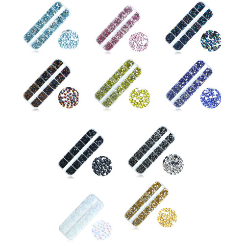 3D Nail Crystal Rhinestones,Flat Back Nail-Phantom gold 1