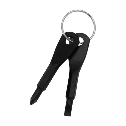 Portable Multitools Keychain Screwdriver Flat/Cross-Black