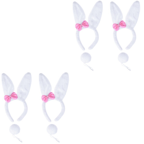 4 De Diademas Blancas Para Con Y De Peluche 2