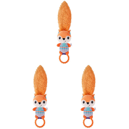 3 Pièces Hochet Bébé Animal À Longue Queue Peluche Jouet 1