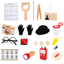 3 Sets Kids Detective Cosplay Kit Pretend Play Tool Toy