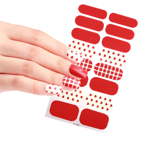 16 Tips Quality Nail Decals with Charming Patterns Easy-ZE0402