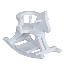 2 Pcs Wooden Horse Model Mini Wood Hobbyhorse Decor White