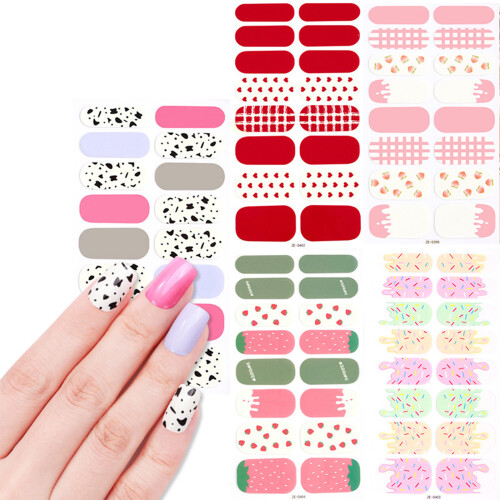 16 Tips Quality Nail Decals with Charming Patterns Easy-ZE0402 1