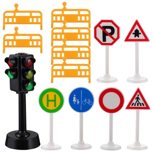 26 Pièces Mini Électriques Jouet Panneaux Route Enfant 1