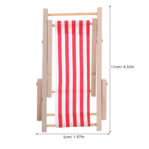 3Pcs Stripe Mini Foldable Wooden Beach Chair For Kids Playing 1