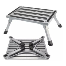 Folding Platform Step Ladder, 330 Ibs Sturdy Aluminium, 1 Step Stool