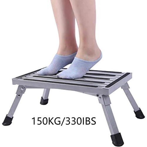 Folding Platform Step Ladder, 330 Ibs Sturdy Aluminium, 1 Step Stool 1