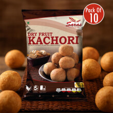 Saras Dryfruit Kachori 200g 10 Packs | Crispy Stuffed Indian Snack