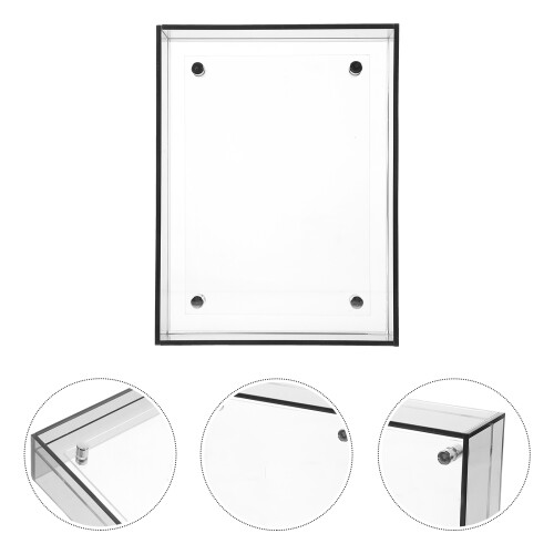 3Pcs Compact Grey Acrylic Business License Holder Desktop Frame 2