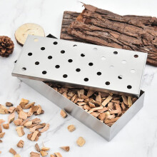 Stainless Steel Smoking Box Barbecue Fruit Wood Smoking Box Spice Box for Outdoor BBQ Smoking Meat Ref: 2884