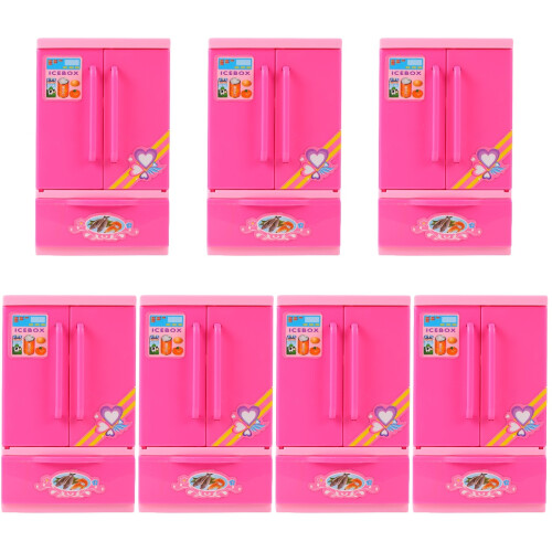 7 Pcs Creative Mini Refrigerator Toy For Children Playing House 1