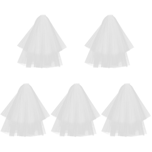 5Pcs Durable White Bridal Wedding Veil Mesh Veils for Brides 2