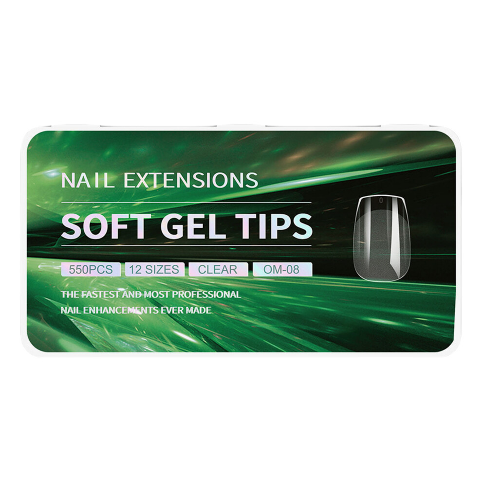 550Pcs Pre Etched Matte Fake Nail Tips Soft Gel Nail Tips-08