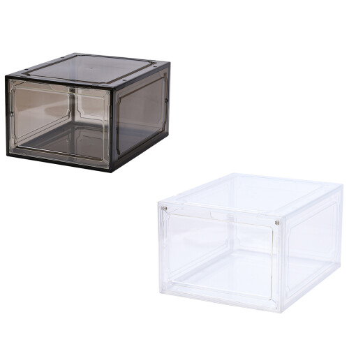 Shoe Organiser Box Stackable Clear Shoe Box-Transparent color 1