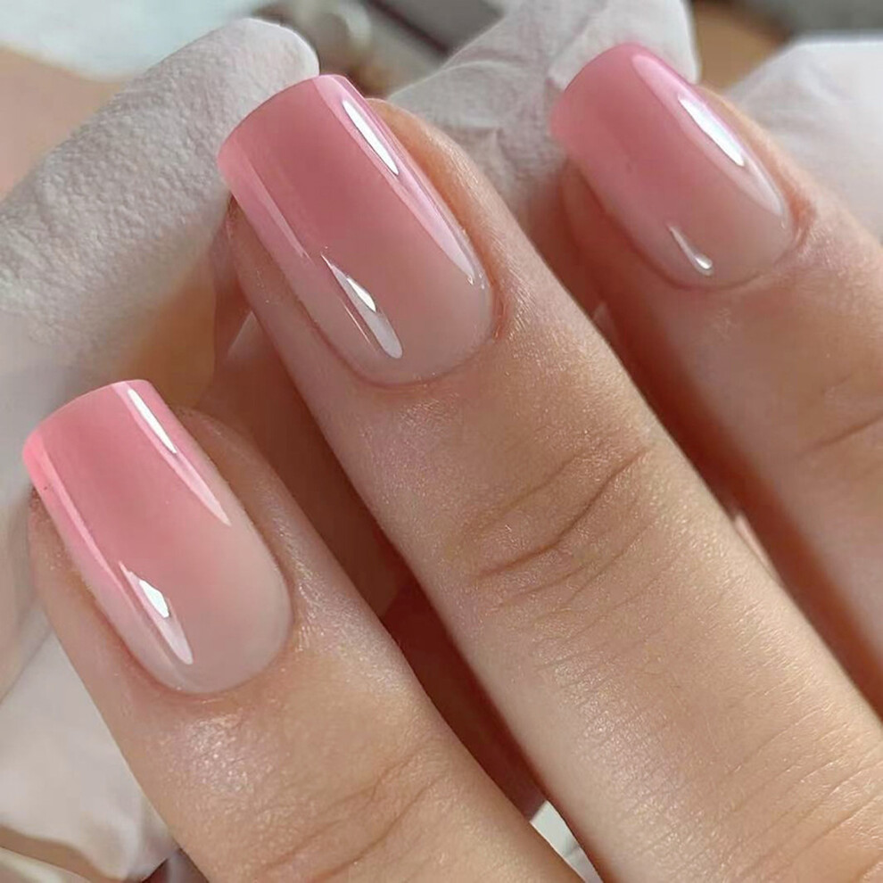 24Pcs Square Nail Tips Designs Fake Nail Press On Nail