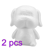 2Pcs White Puppy Shaped Polystyrene Diy Craft Modeling