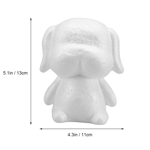 2Pcs White Puppy Shaped Polystyrene Diy Craft Modeling 2