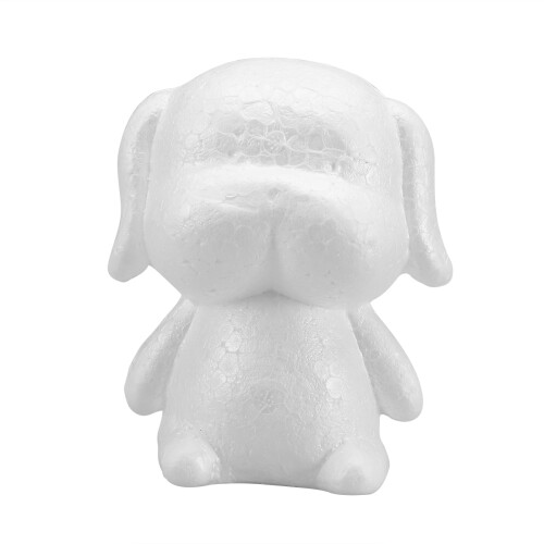 2Pcs White Puppy Shaped Polystyrene Diy Craft Modeling 1