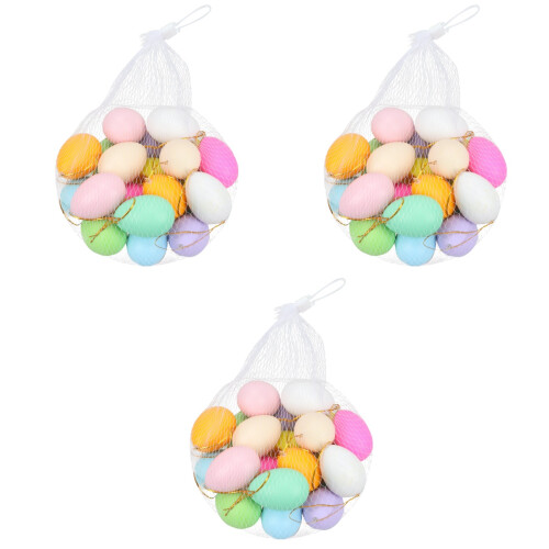 120 Pcs Artificial Eggs Fake Easter Eggs With Rope Assorted Color 2
