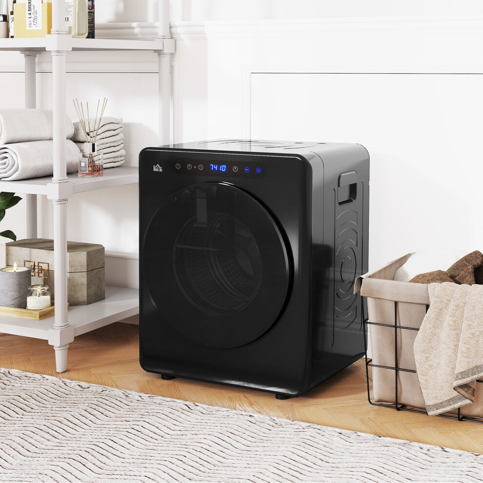 Homcom Unisex Black 5/3 Kg Portable Vented Tumble Dryer Machine With Timer In Small - Image 5