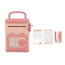 Cofrinho eletrônico infantil com senha, mini caixa eletrônico com rolagem automática, alta capacidade, seguro e educativo para aprendizado