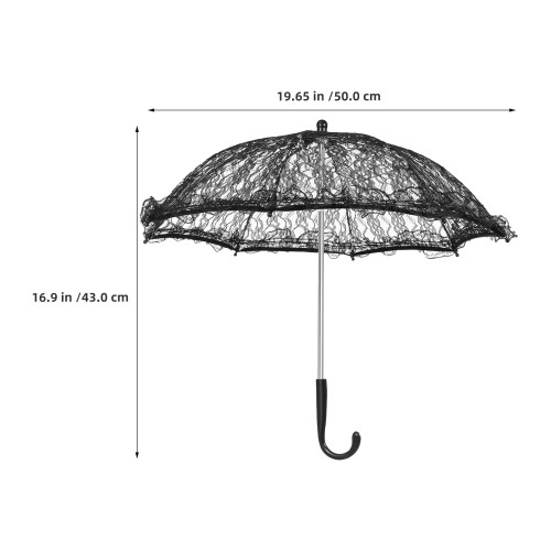 2 Pièces Parasol En Noir Brodé Vintage 2