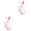 2Pcs Bunny Wind Up Plush Jumping Toy For Kids 5